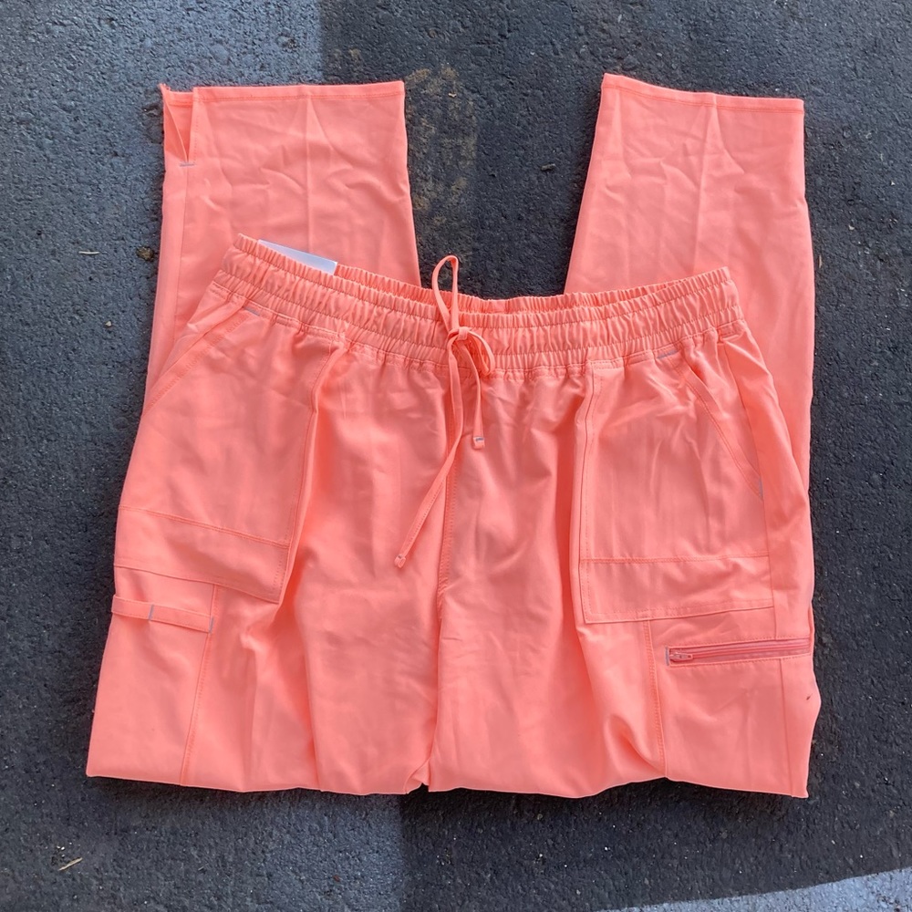 Scrubstar Coral Orange Cargo Scrub Pants